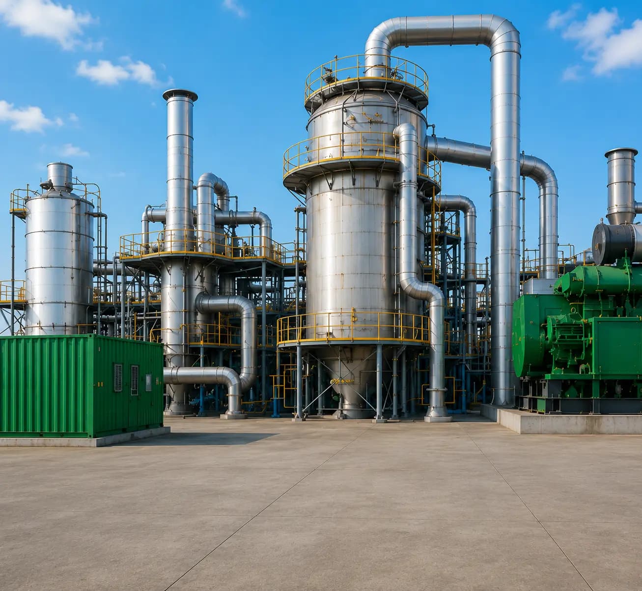 Industrial gasifier power plant piping