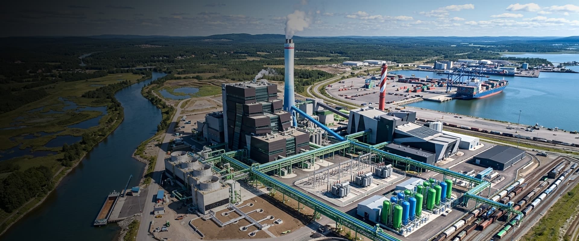 Energy plant aerial view